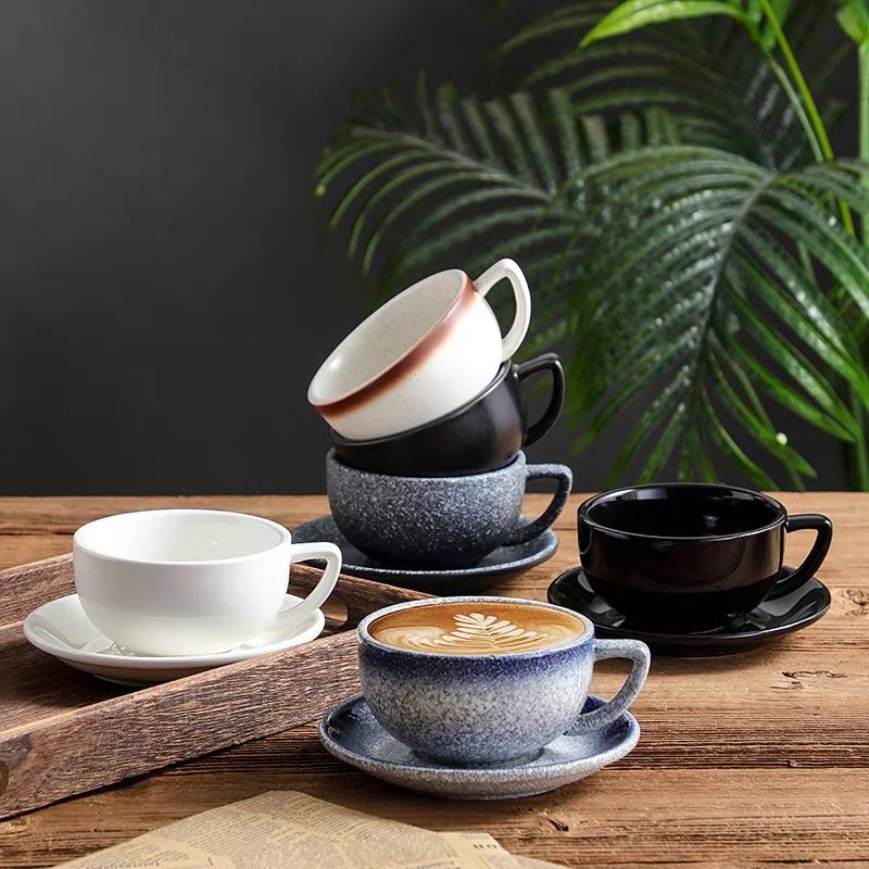 Retro crude pottery coffee cups porcelain ceramic latte for home and office, cheap ceramic cup