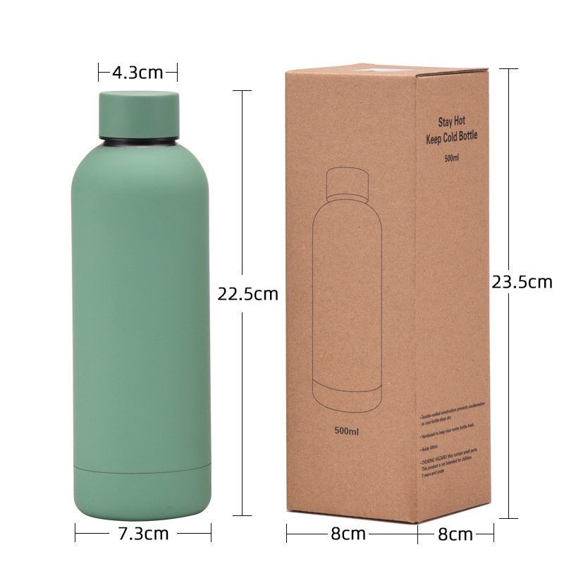 Wholesale custom logo soft touch 350ml 500ml 750ml stainless steel double wall insulated water bottles