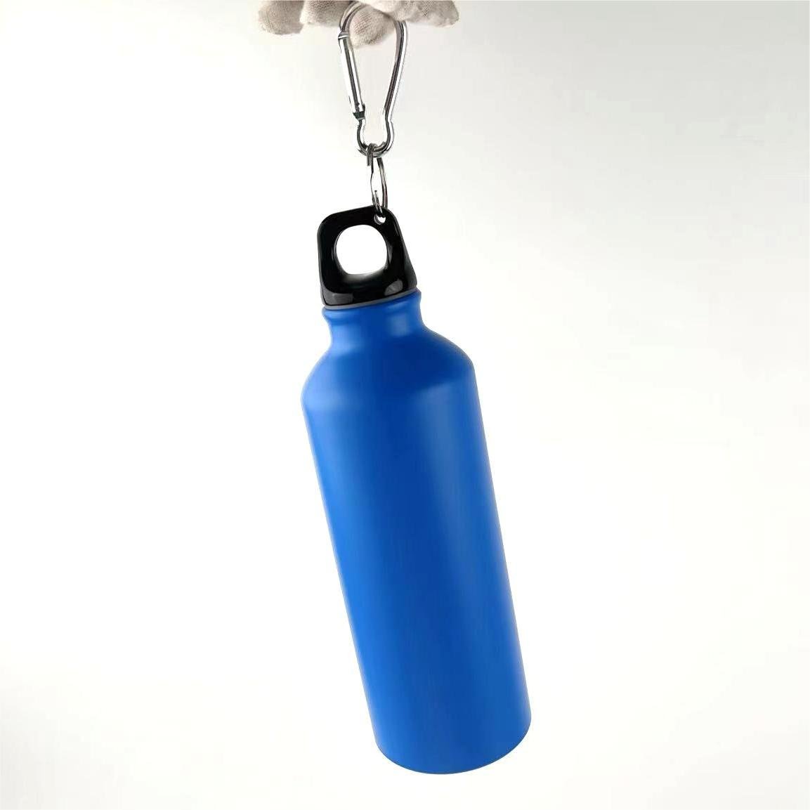 350ml 500ml Aluminum Water Bottle Leak Proof Bike Water Bottles Team Reusable Metal Travel Bottles with carabiner cover