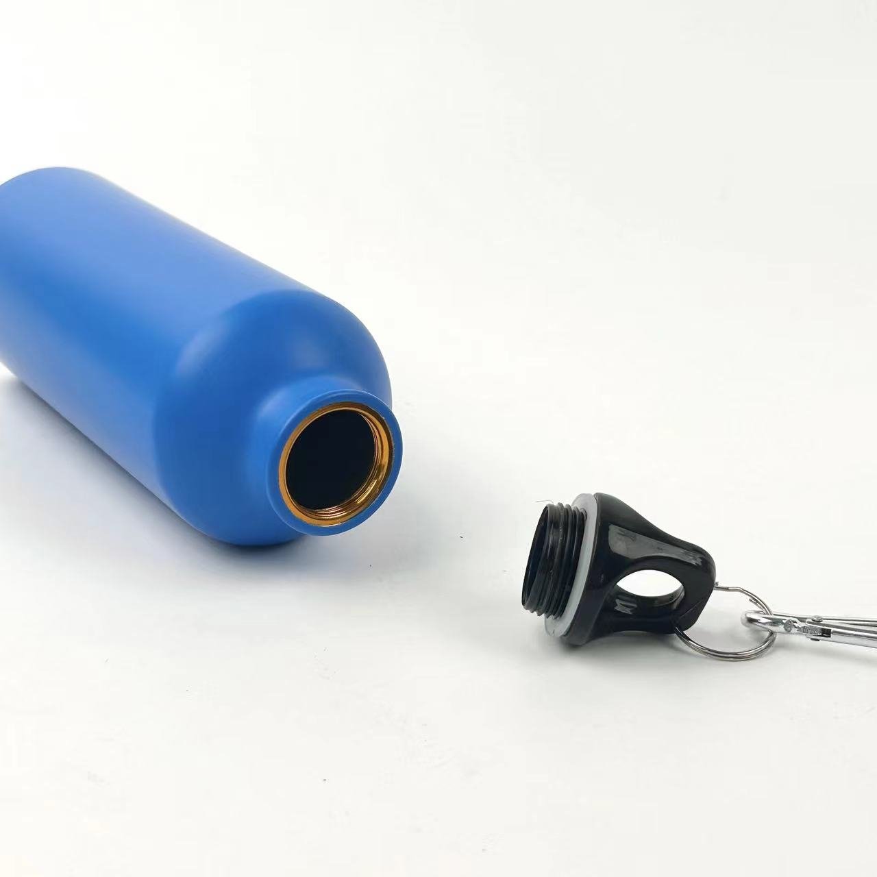 350ml 500ml Aluminum Water Bottle Leak Proof Bike Water Bottles Team Reusable Metal Travel Bottles with carabiner cover