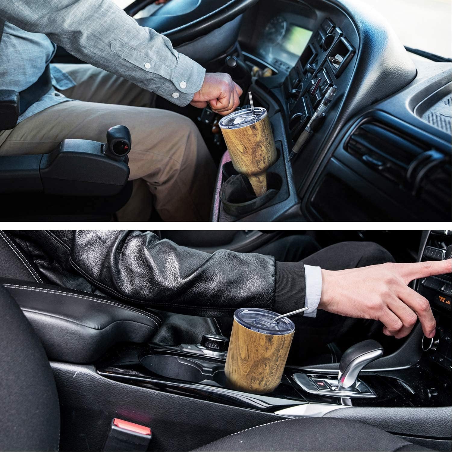 Custom New Product Wood Grain 30oz Double Wall Coffee Cup Stainless Steel Vacuum Insulated Travel Mug Tumbler with Lid