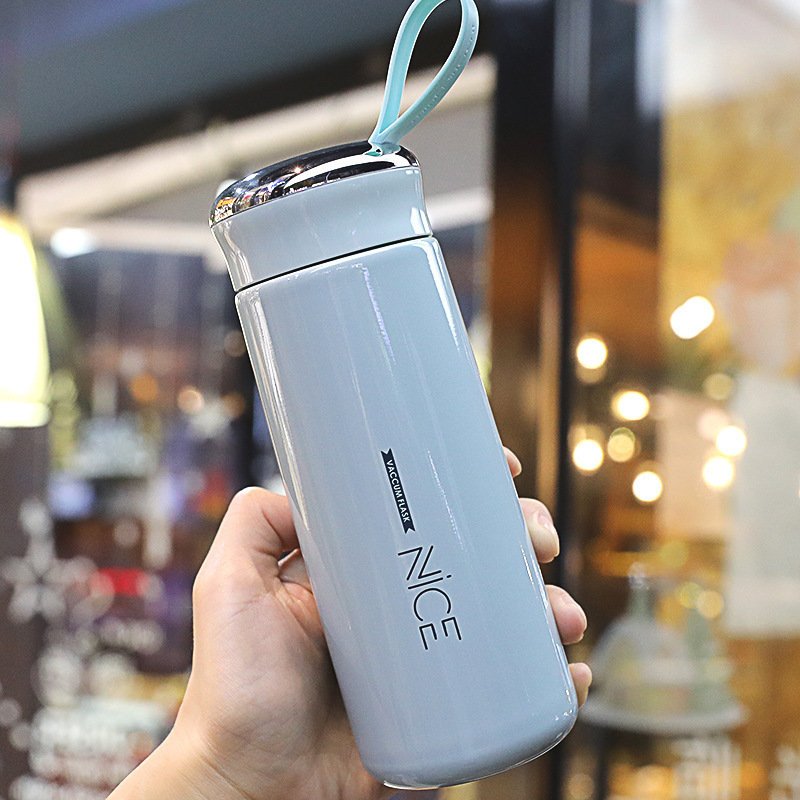 Creative fashion insulated double glass student holiday gift advertising water bottle with printed logo