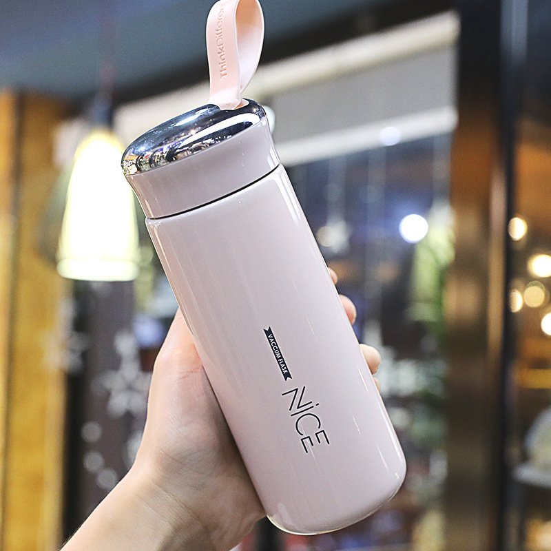 Creative fashion insulated double glass student holiday gift advertising water bottle with printed logo