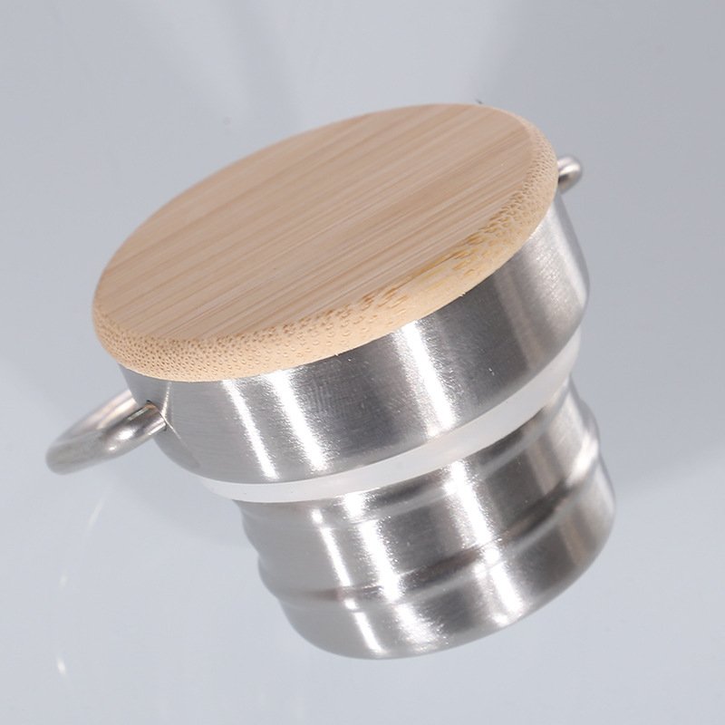 Vacuum Flask Sports Water Bottle Bamboo and Wood Portable Travel Cover Handle Customizable Thermo Sports Camping CLASSIC