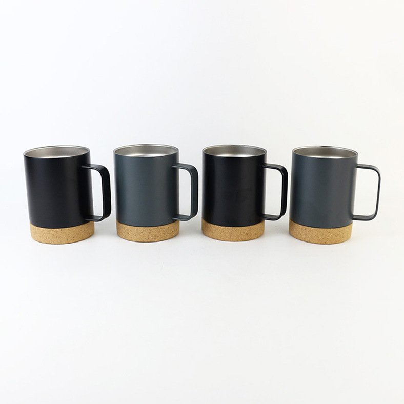 coffee mug with cork bottom double wall insulated stainless steel Vacuum cup - Thermal Cup with slide Lid