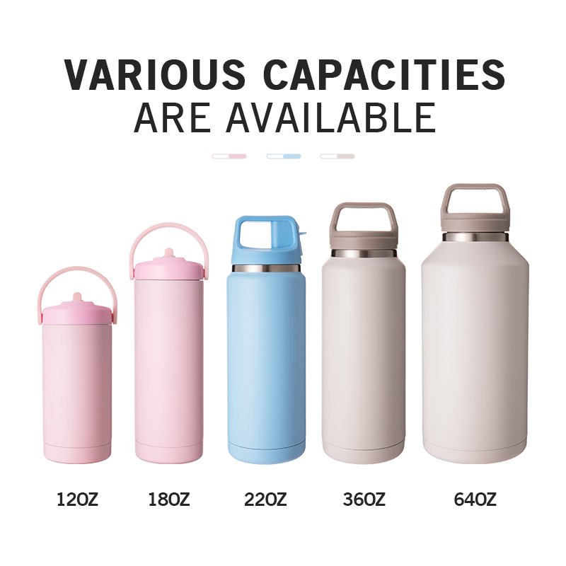 2024 Hot sale Leak Proof Vacuum Double Wall Vacuum Insulated Stainless Steel Sports Water Bottle with Straw Lid wide mouth