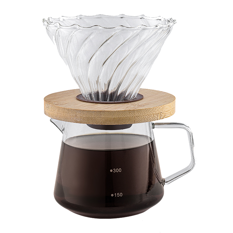 Travel Coffee Maker Custom BPA Free Glass Coffee Maker With Stainless Steel Coffee Drip Set