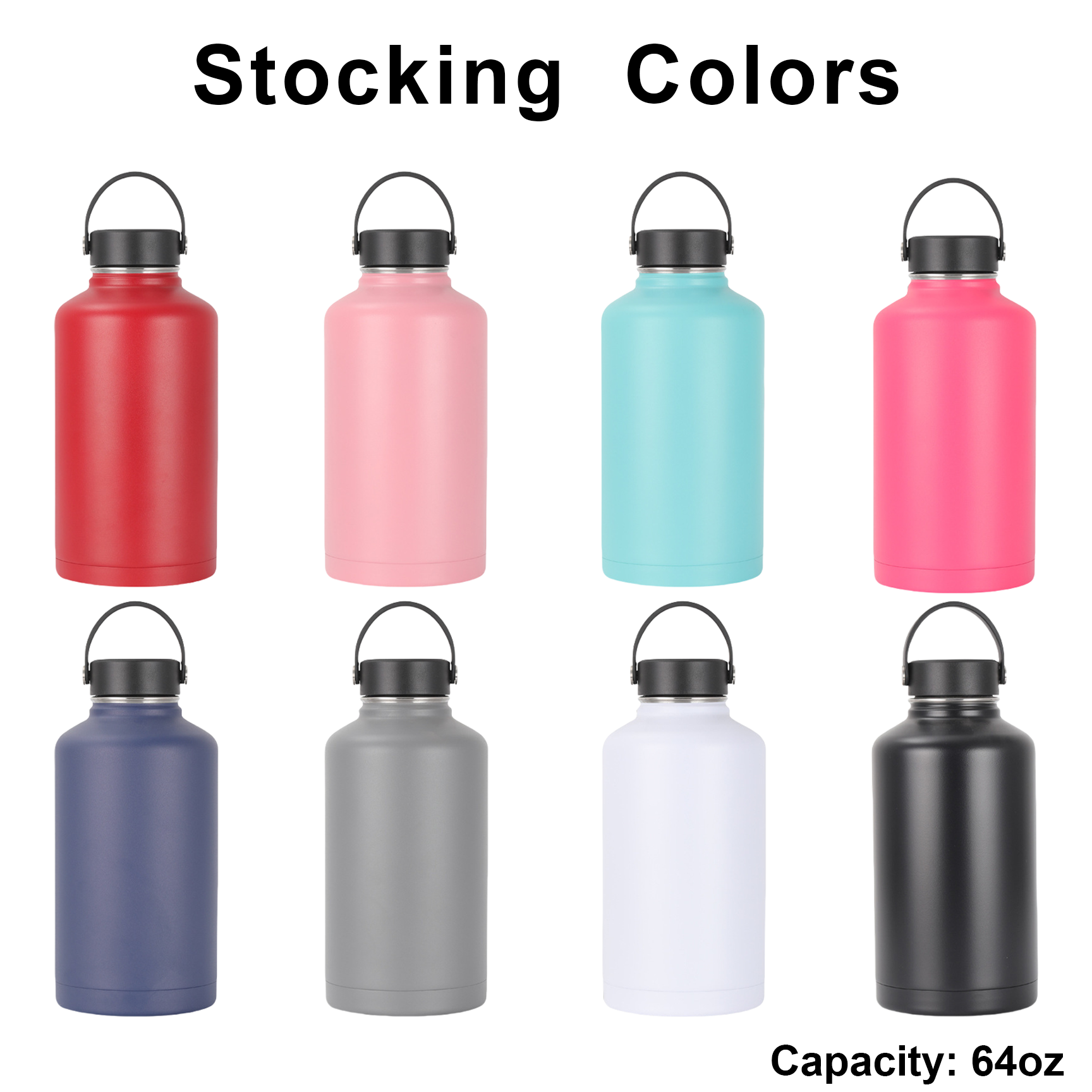 Custom Logo Free 64oz Vacuum Water Flasks Stainless Steel Insulated Water Bottle Cups Outdoor Sports mugs