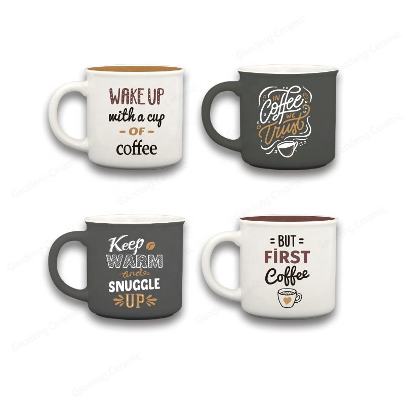 12oz White Camping Enamel Coffee Mug, Wholesale Camp Tea Cup, Water Cup Custom Logo