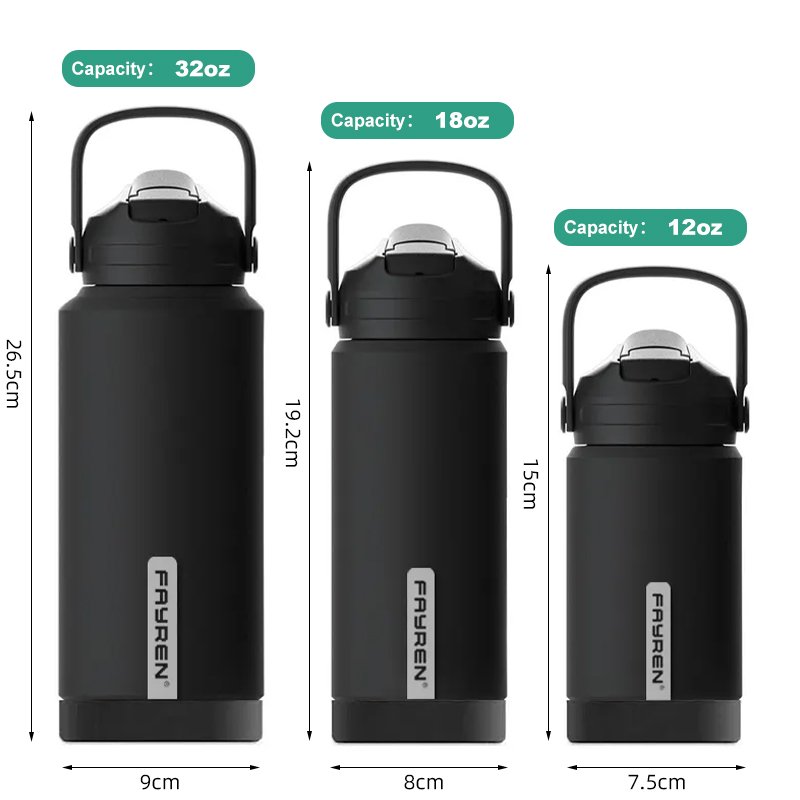 Wholesale Portable Stainless Steel Travel Sports Drink Water Bottle 12oz 18oz 32oz Double Wall Insulated Vacuum Flask With Lid