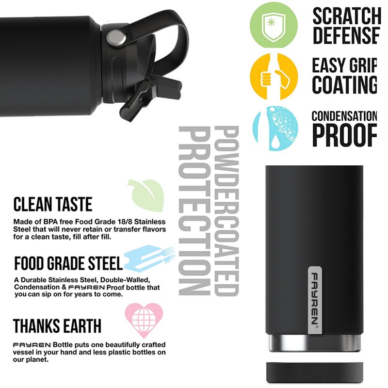 Wholesale Portable Stainless Steel Travel Sports Drink Water Bottle 12oz 18oz 32oz Double Wall Insulated Vacuum Flask With Lid