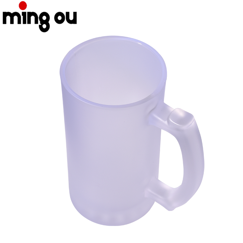 Sublimation Glass Beer Mugs 16oz Handle Frosted Glass Mug