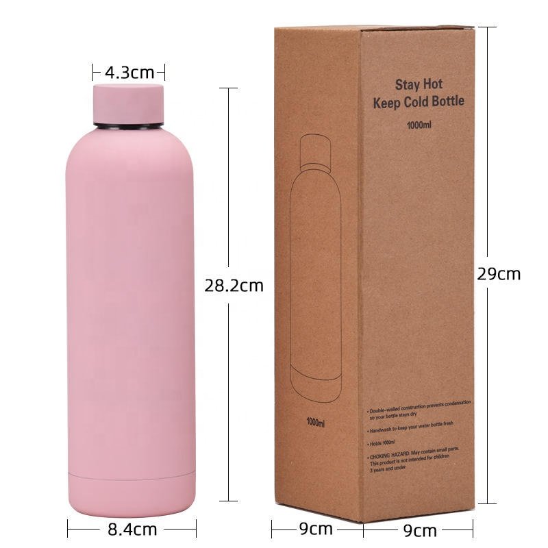 Hot Sale Portable Custom Logo Gym Small Mouth Thermos Tank Insulated Stainless Steel Rubber Matte Painted Water Bottle