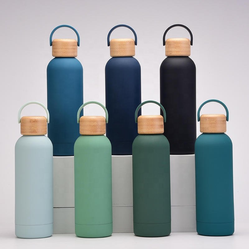Hot Sale Portable Custom Logo Gym Small Mouth Thermos Tank Insulated Stainless Steel Rubber Matte Painted Water Bottle