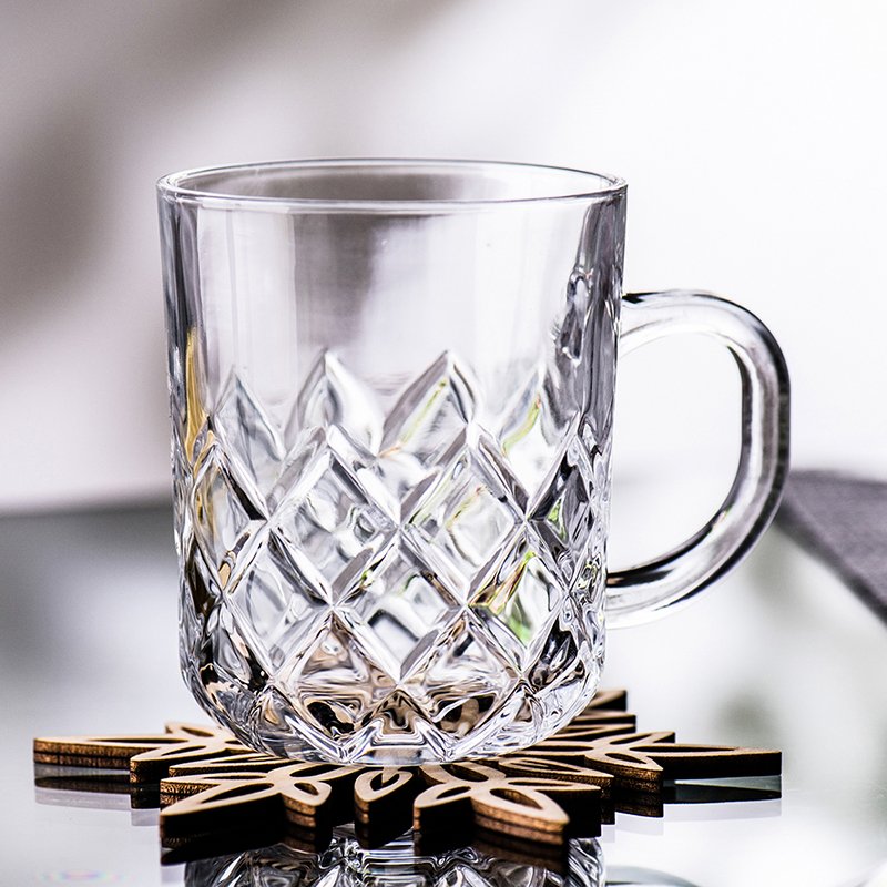 Glass Coffee Mug with Handles 7.7 oz Insulated Coffee Mugs Tea Cup Perfect for Latte Cappuccino Tea Gift