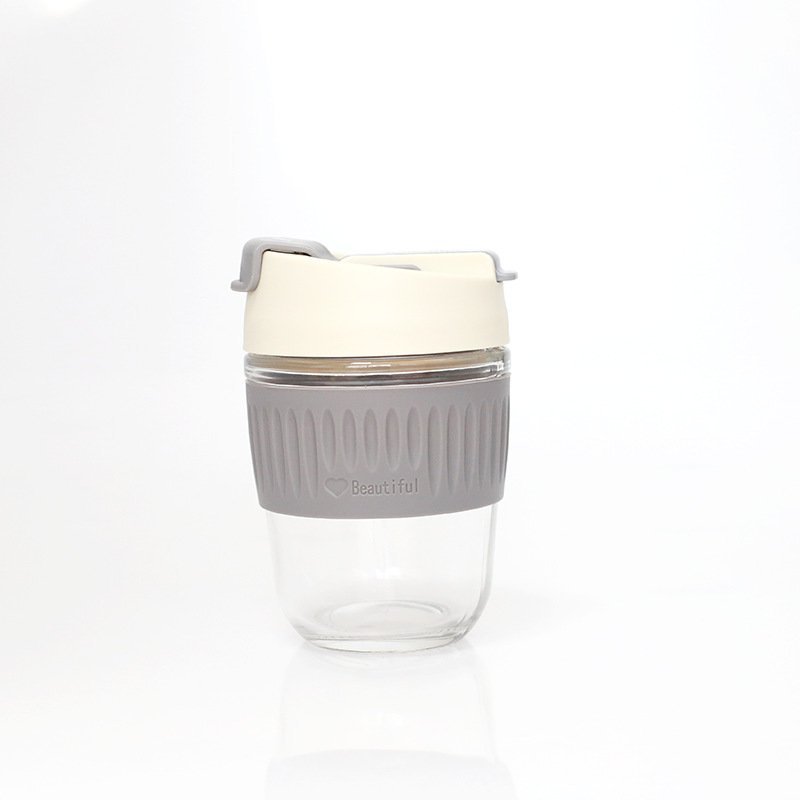 KLH029 Juice Mug With Cover Office Coffee Bottle Portable Milk Tea Tumblers Student Drink Straw Cup Korean Water Glass