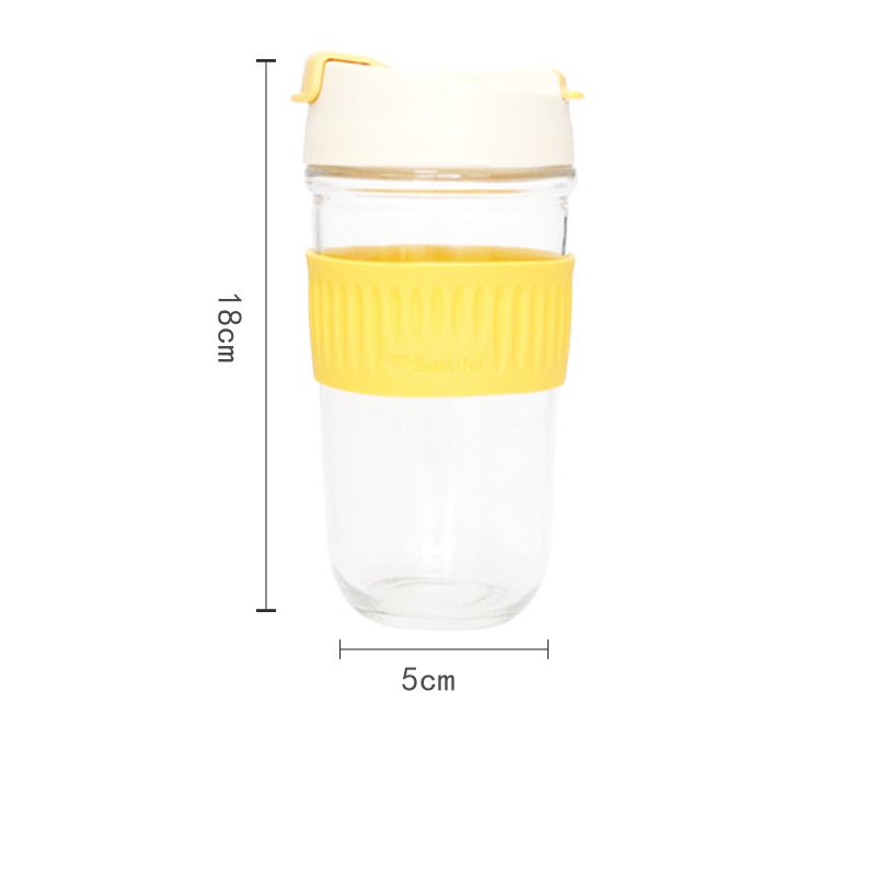 KLH029 Juice Mug With Cover Office Coffee Bottle Portable Milk Tea Tumblers Student Drink Straw Cup Korean Water Glass