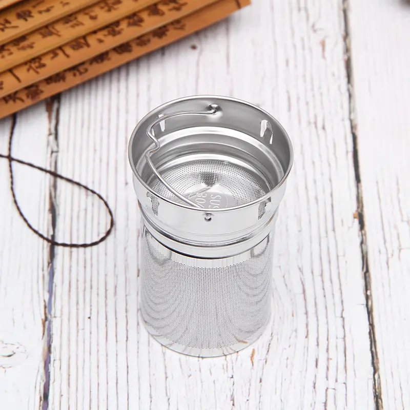 Wholesale 450ml Double Wall Insulated Bamboo Water Bottles with Stainless Steel with Tea Infuser