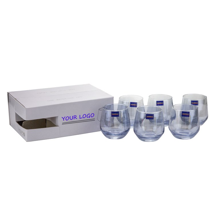 Stylish Crystal Glass 365ml Lead-free Clear Wine Glass with Custom Packaging