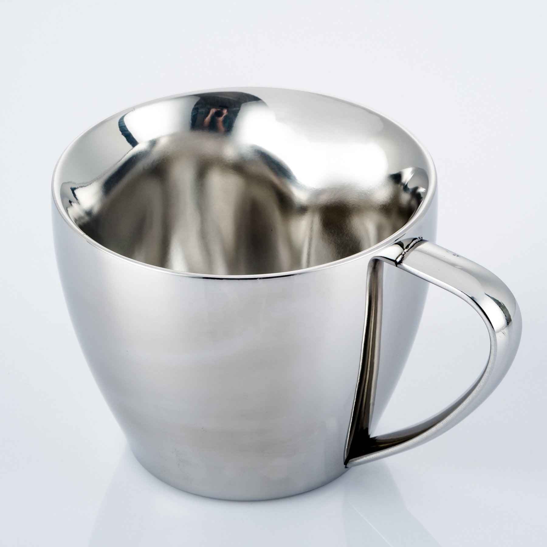Custom Logo 90ml 200ml coffee mug with handle double wall stainless steel coffee cup
