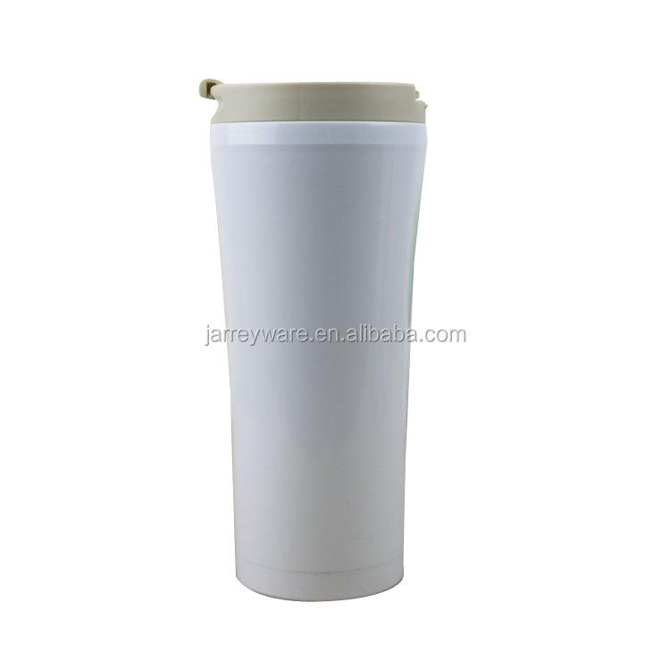 Promotional BPA-Free Customized 400ML Double Wall Plastic Tumbler Travel Mug Cup With Photo Insert Changeable