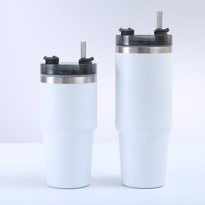 2024 Insulated Stainless Steel Water Cup 30oz Thermal Drink Bottle Double Wall Vacuum Flask With Lid And Straw