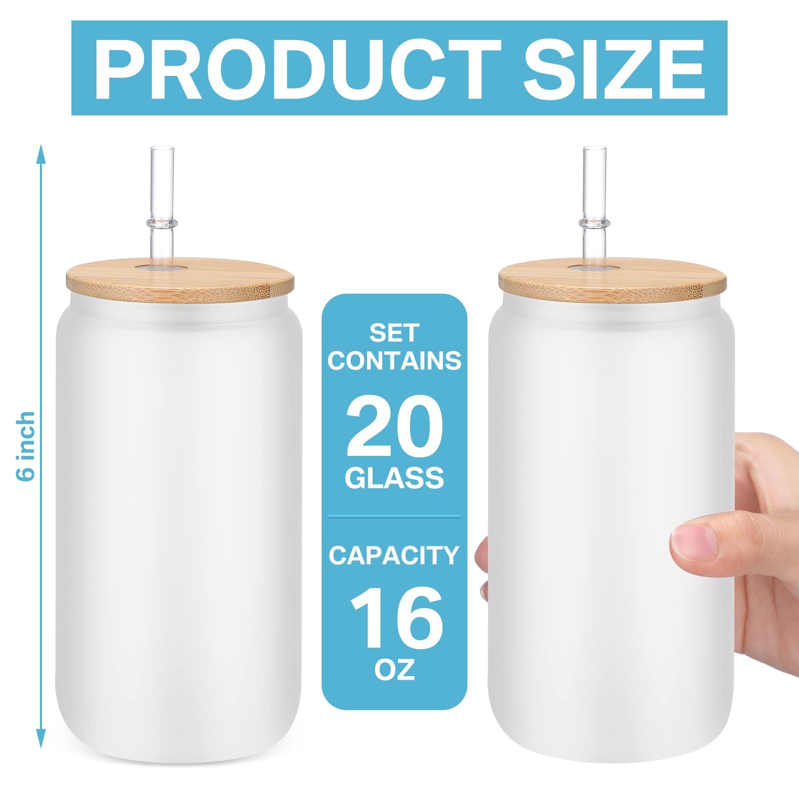 Hot Sale 16oz custom drinkware cups with lids and straws tea cup coffee mug glass cup with bamboo lid