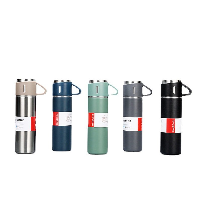 Wholesale Stainless Steel Vacuum Flask with Cup High Quality 17oz/500ml Double Wall Insulated Water Bottles for Coffee Hot Drink