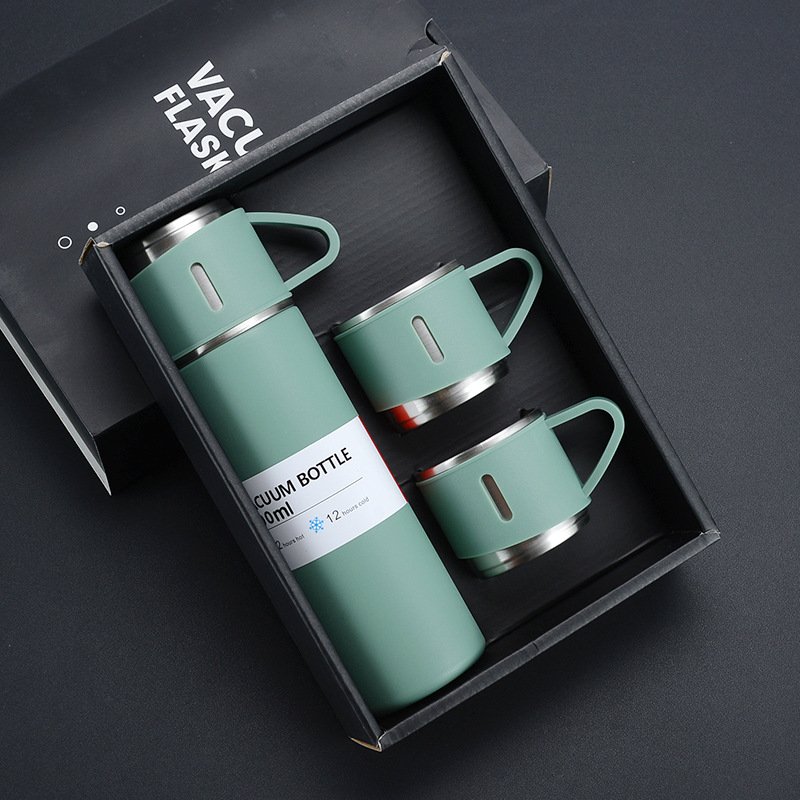 Wholesale Stainless Steel Vacuum Flask with Cup High Quality 17oz/500ml Double Wall Insulated Water Bottles for Coffee Hot Drink