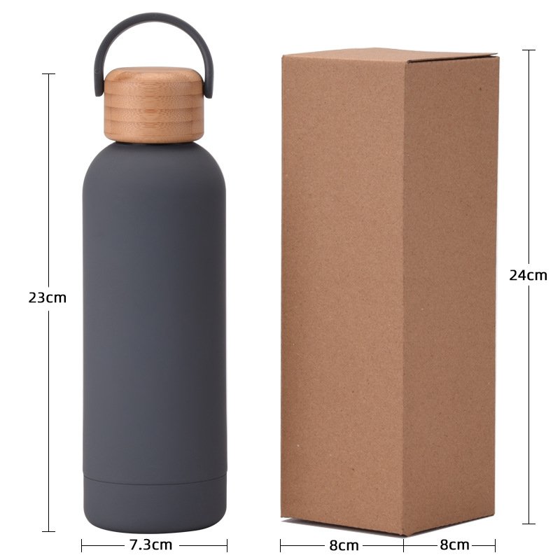 Vacuum Flask Bottle Thermos Cup Stainless Steel Double Wall Travel Logo Custom Wholesale 500ml Gift BUSINESS with Wood lid