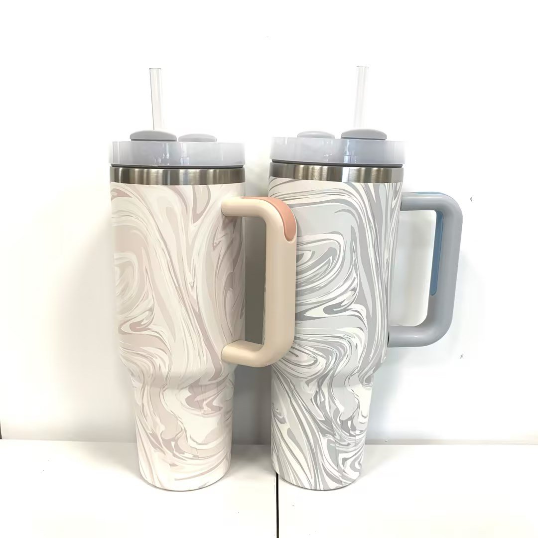 Adventure h2.0 fluid pink 40oz stainless steel insulated tumbler 40 oz travel mug with straw and handle lid