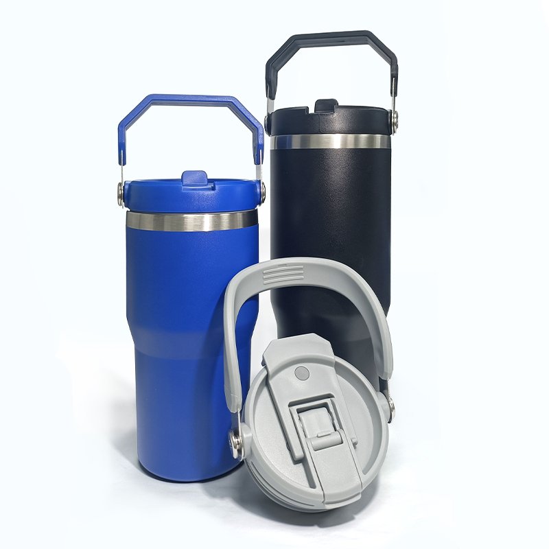 304 Stainless Steel Insulated Straw Cup with Lid Handle Vacuum Flask Thermos Outdoor Sports Car Fitness Coffee Premium Quality