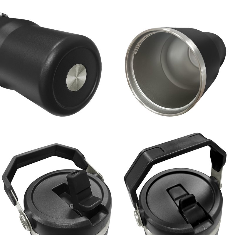 304 Stainless Steel Insulated Straw Cup with Lid Handle Vacuum Flask Thermos Outdoor Sports Car Fitness Coffee Premium Quality