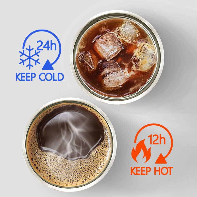 304 Stainless Steel Insulated Straw Cup with Lid Handle Vacuum Flask Thermos Outdoor Sports Car Fitness Coffee Premium Quality