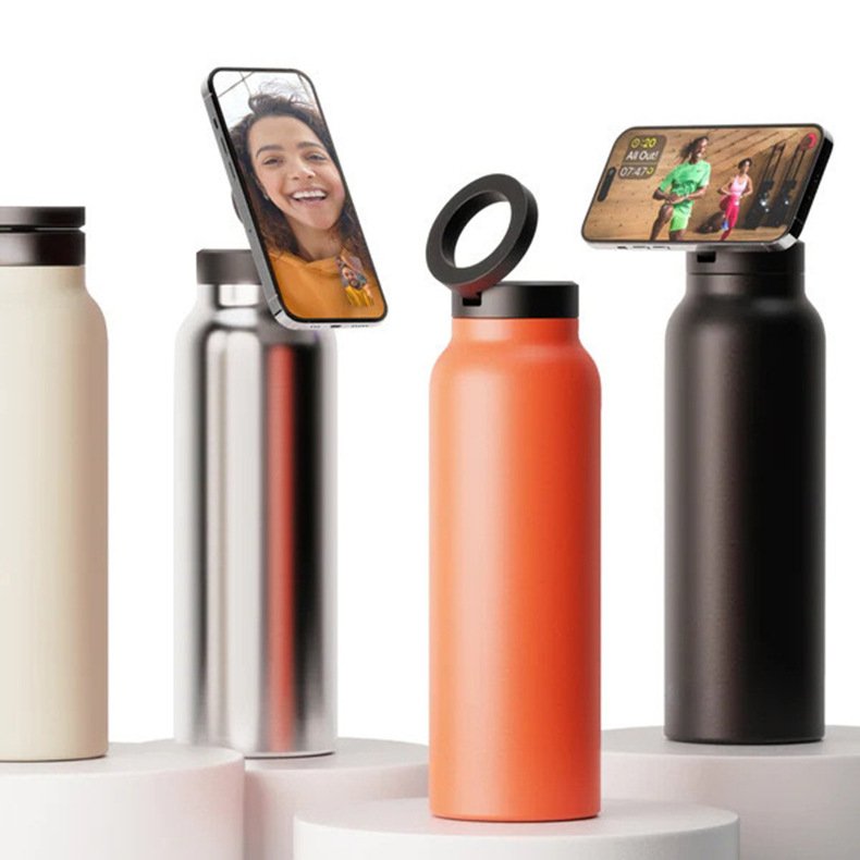 Hot Sell New Arrival 700ml Stainless Steel Insulated Magsafe Water Bottle with Magnetic Ring Vacuum flask