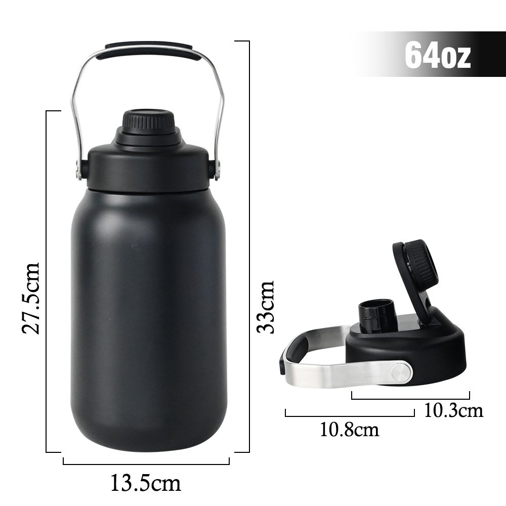 Custom Large 64oz 128oz vacuum flask travel tumbler stainless steel vacuum flask drinking insulated water bottle stainless steel