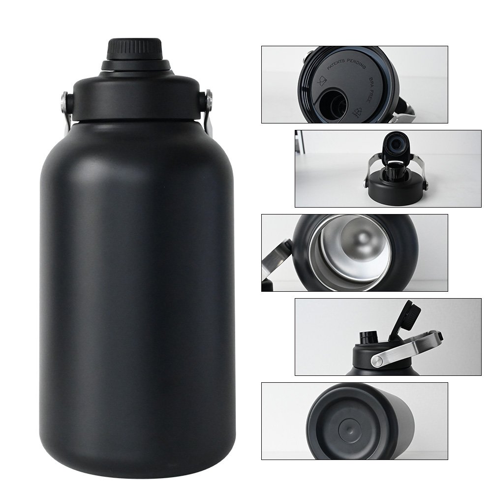 Custom Large 64oz 128oz vacuum flask travel tumbler stainless steel vacuum flask drinking insulated water bottle stainless steel