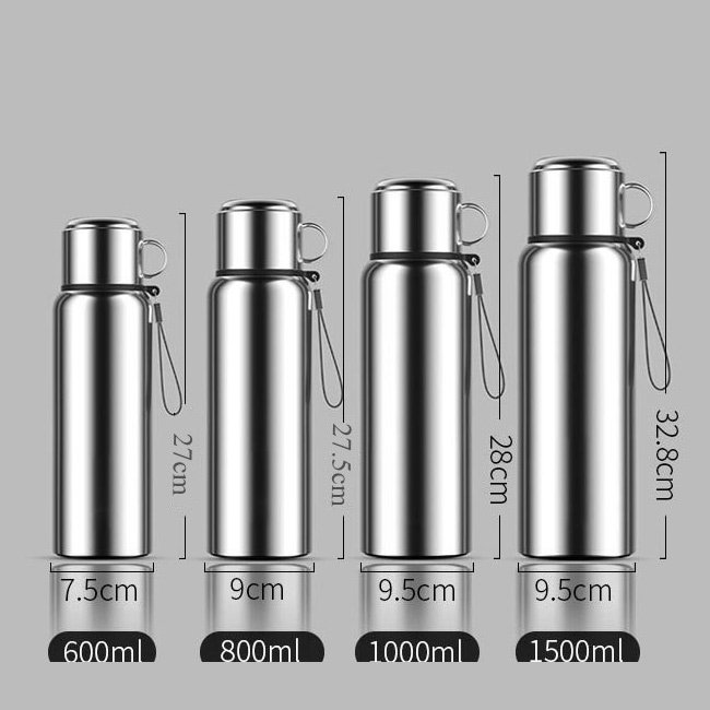 600ml 1000ml 1500ml Thermal Insulation Infuser Bottle Thermos Smart Water Bottle with Reminder to Drink Water