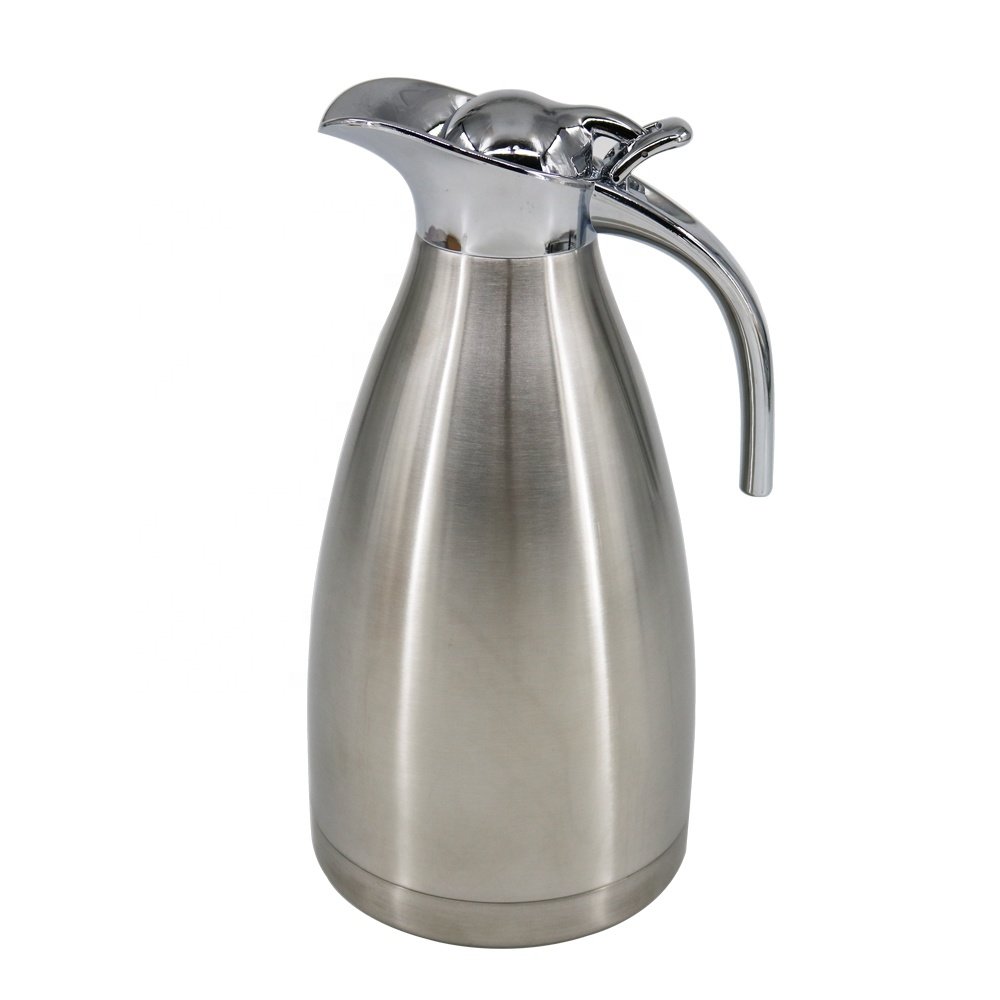 2.0L Stainless Steel Coffee Thermal Carafe - Double Walled Insulated Vacuum Flask - 24 Hour Heat Retention for Water