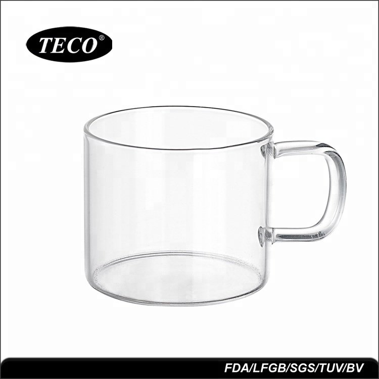 New Arrival Food Grade Clear Glass Glass Mug With Handle 250ml