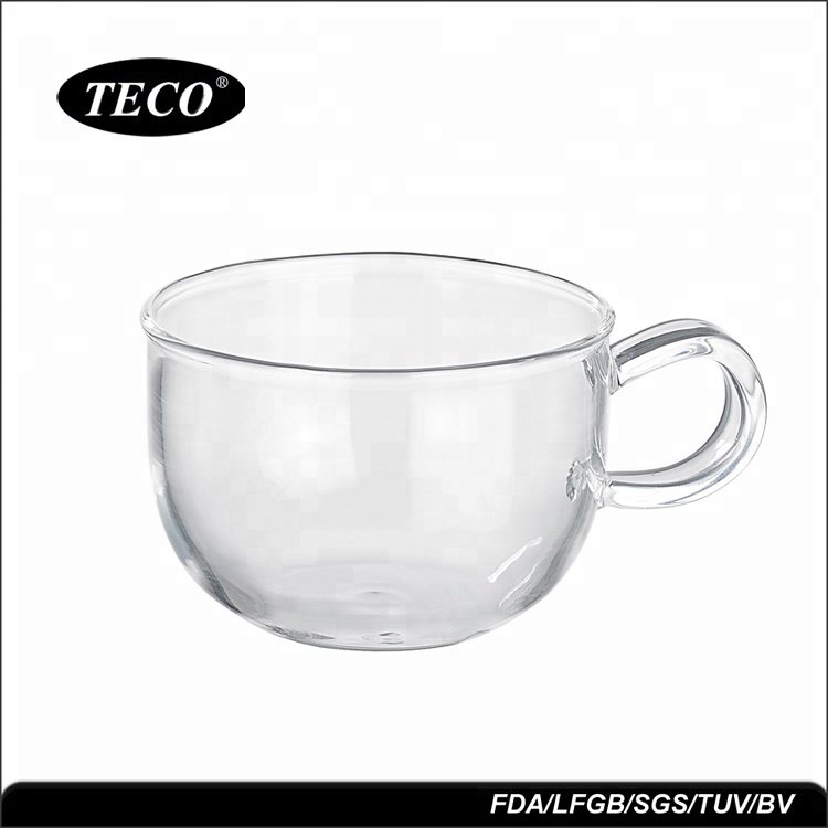 New Arrival Food Grade Clear Glass Glass Mug With Handle 250ml