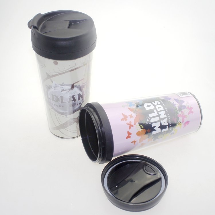16oz Sublimation plastic travel mug with insert personalized photo coffee mug with removable insert