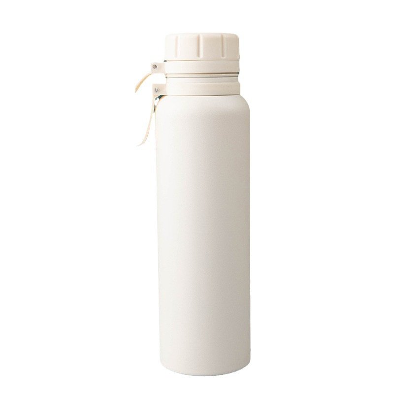 Business custom 750ml portable double wall vacuum thermos flask stainless steel insulated water bottle with strap