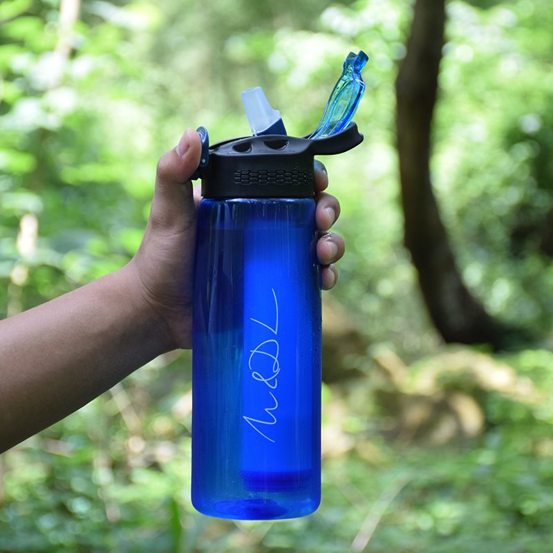 Top Sales Water Bottle Filter Hiking 650ml Survival Filter Water Bottle With Filter