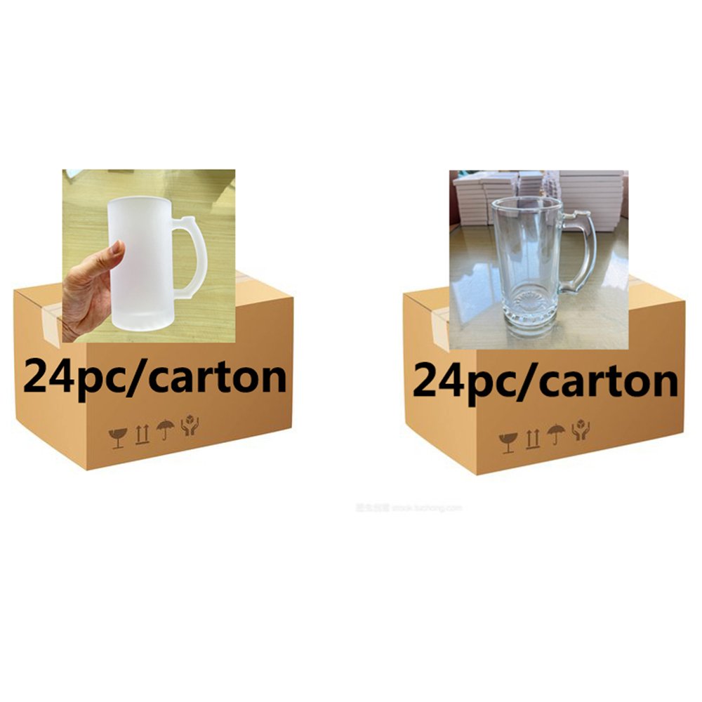 sublimation beer mug frosted glass Blanks USA WAREHOUSE blank frosted 16oz sublimation glass frosted beer mugs