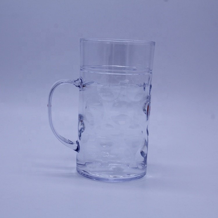 1L Large Dimpled Plastic Tankard Drink German Beer Stein Mug with Handle