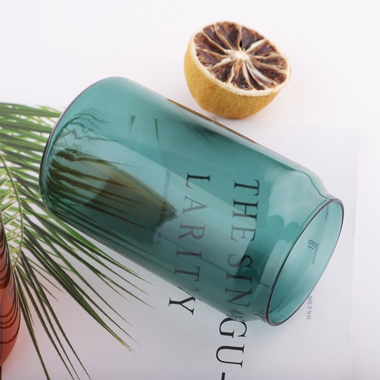 Drinking Glasses 12oz Dishwasher available Sublimation Blanks tumbler borosilicate beer can glass cup with bamboo lids and straw
