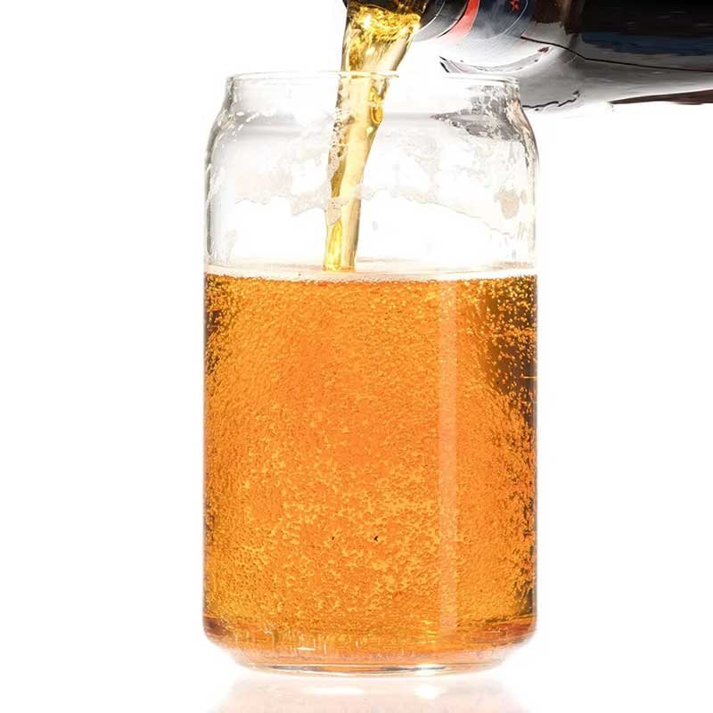 Drinking Glasses 12oz Dishwasher available Sublimation Blanks tumbler borosilicate beer can glass cup with bamboo lids and straw