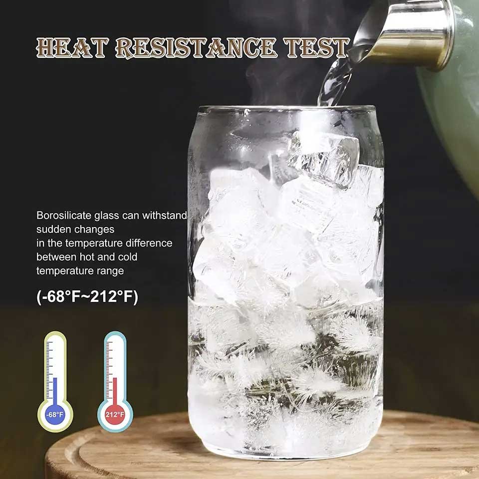 Drinking Glasses 12oz Dishwasher available Sublimation Blanks tumbler borosilicate beer can glass cup with bamboo lids and straw