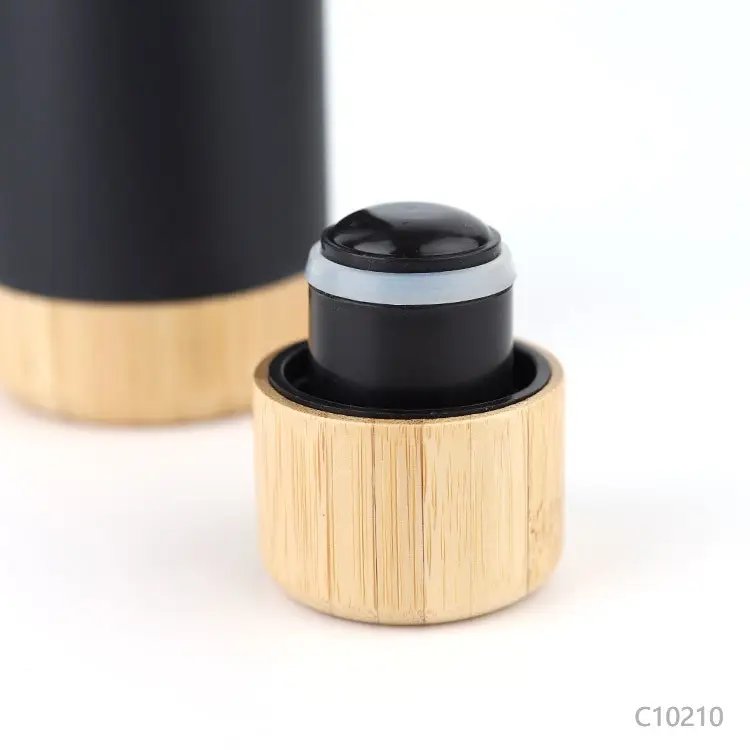 500ML Double Wall 18/8 Vacuum Flask Stainless Steel Sports Water Bottle with Bamboo Bottom Thermos Bottle